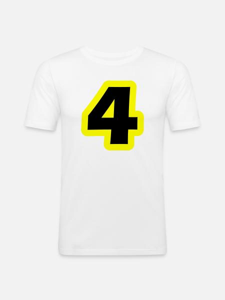 4 Symbole numérique - T-shirt près du corps Homme - blanc