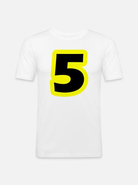 5 Symbole numérique - T-shirt près du corps Homme - blanc
