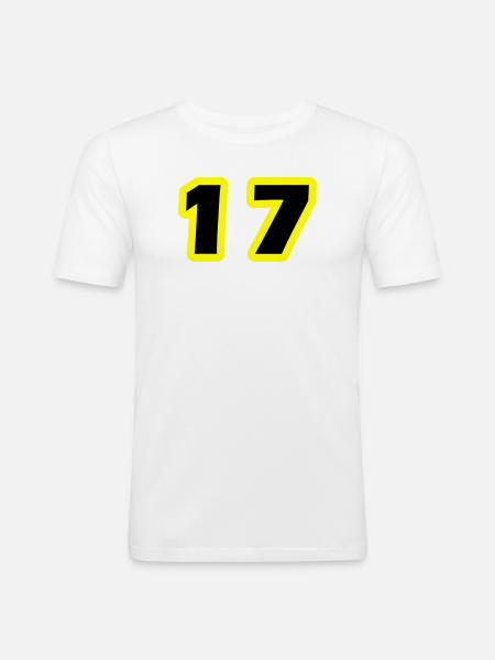 17 Number Symbol - Men's Slim Fit T-Shirt - white