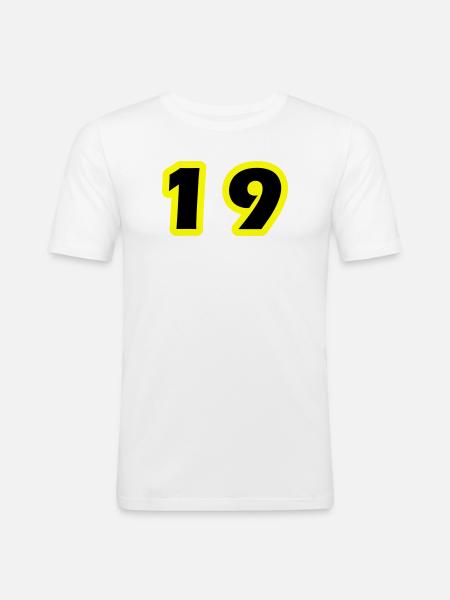 Symbole numérique 19 - T-shirt près du corps Homme - blanc