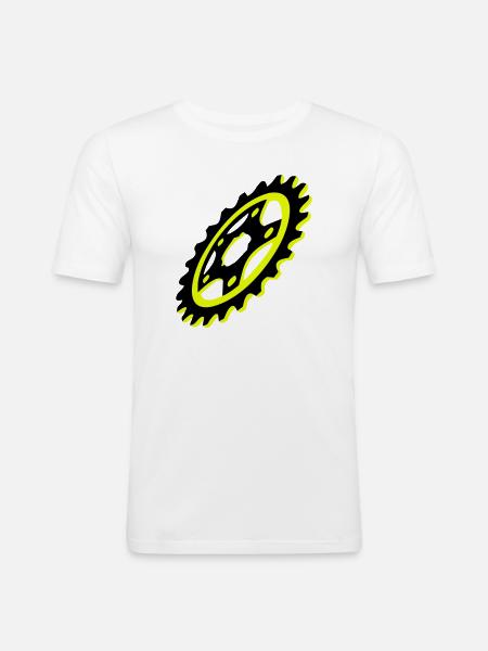 Bicycle Chainring Graphic - Men's Slim Fit T-Shirt - white