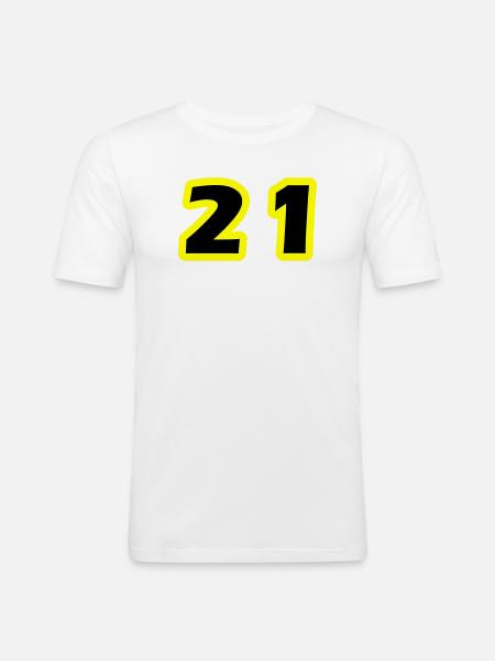 21 Number Symbol - Men's Slim Fit T-Shirt - white