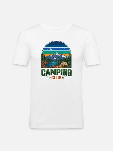 Wandern – Outdoor-Abenteuer – Campingclub - Männer Slim Fit T-Shirt - Weiß