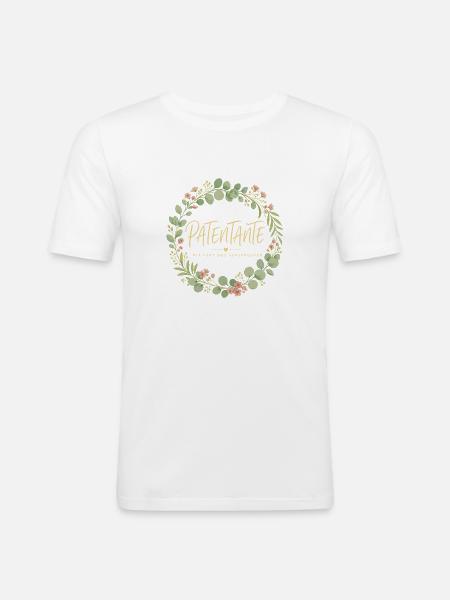 Patentante Eukalyptus Kranz - Männer Slim Fit T-Shirt - Weiß