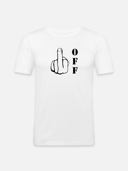 Fuck off - Men's Slim Fit T-Shirt - white