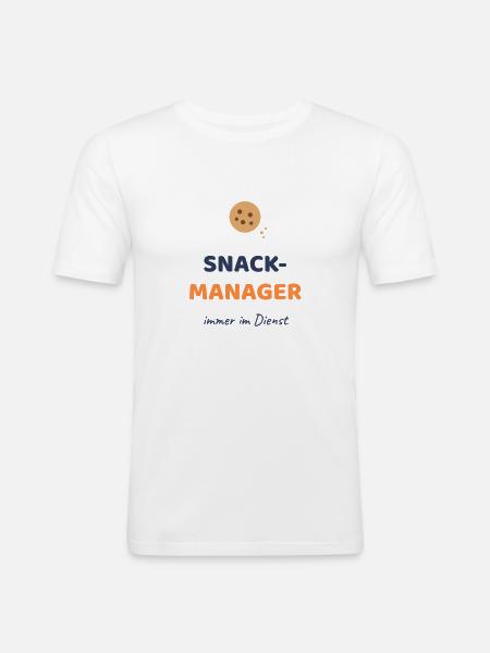 Snack Manager - Männer Slim Fit T-Shirt - Weiß