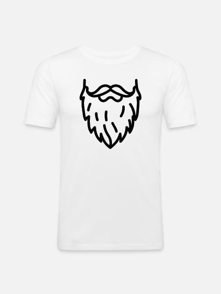 beard - Men's Slim Fit T-Shirt - white