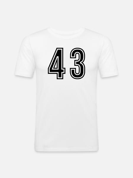 43 Number symbol - Men's Slim Fit T-Shirt - white