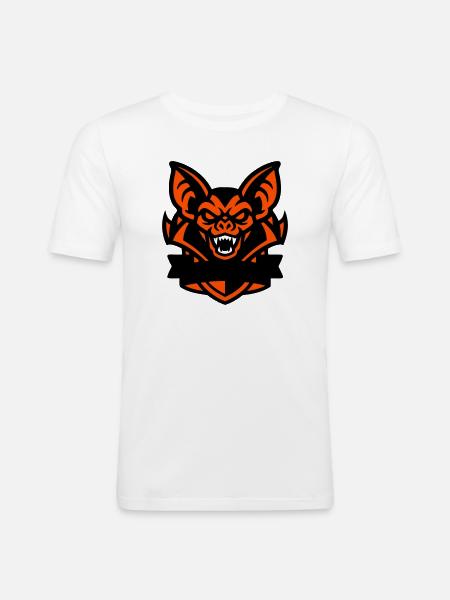 Bat Mascot Coat of Arms - Men's Slim Fit T-Shirt - white