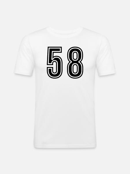 58 Number Symbol - Men's Slim Fit T-Shirt - white