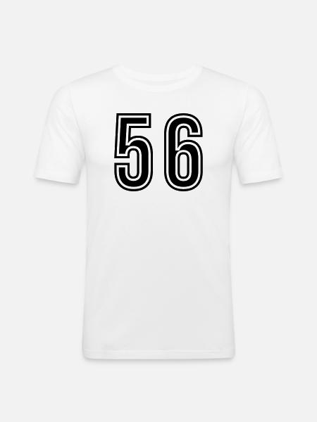 56 Symbole numérique - T-shirt près du corps Homme - blanc