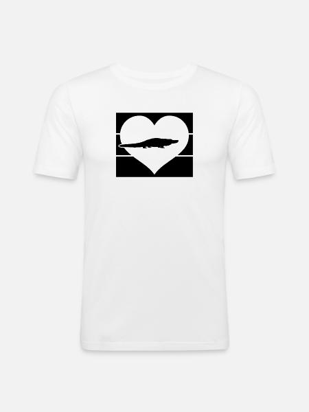 Alligator Heart - Men's Slim Fit T-Shirt - white
