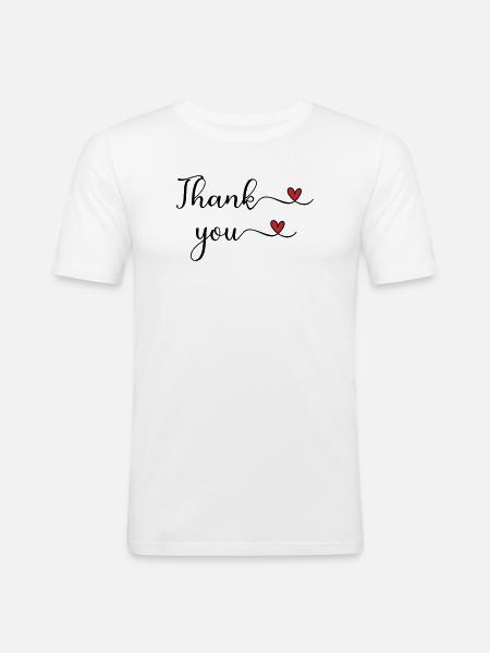 Danke Herztypografie-Geschenk - Männer Slim Fit T-Shirt - Weiß