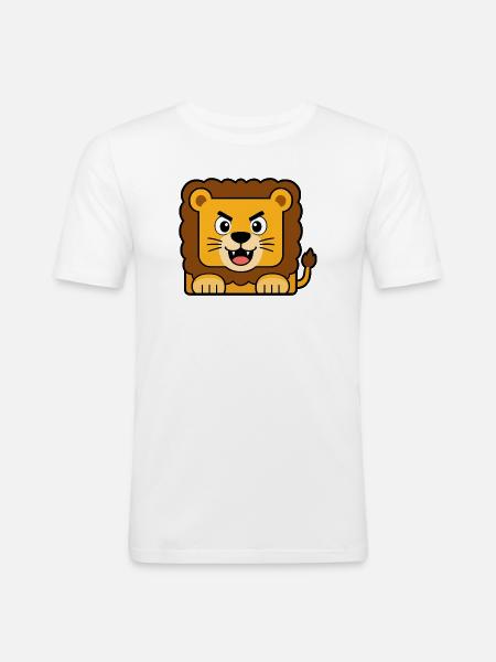 Lion - Men's Slim Fit T-Shirt - white