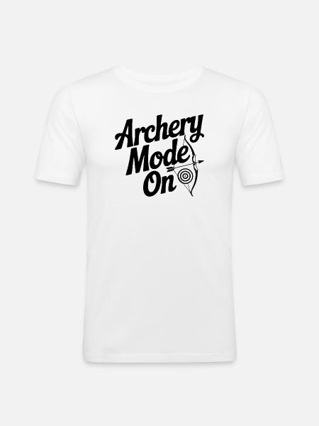 Bogenschießmodus An - Männer Slim Fit T-Shirt - Weiß