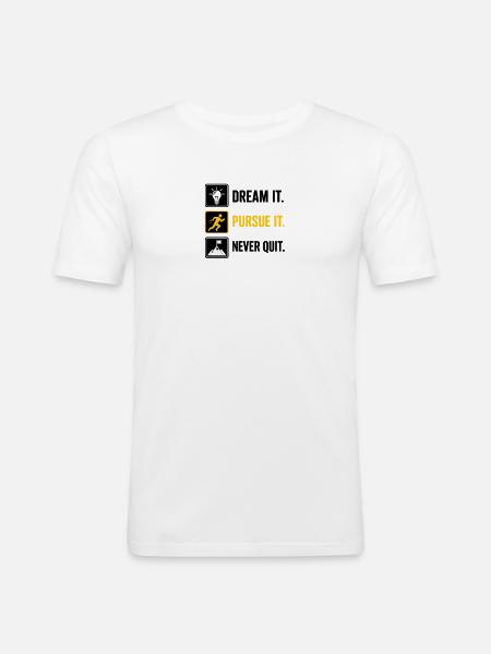 Pursue It: Run Think Rise - Men's Slim Fit T-Shirt - white