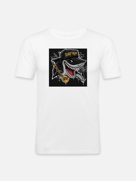 Shark SCARF'HEM Graffiti Streetwear - Men's Slim Fit T-Shirt - white