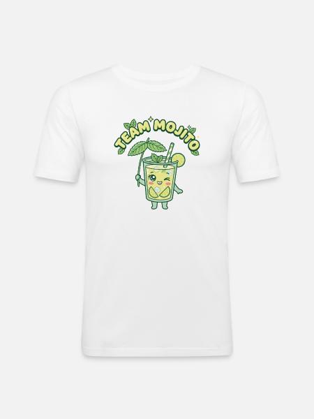 JGA Mojito Cocktail Barkeeper - Männer Slim Fit T-Shirt - Weiß
