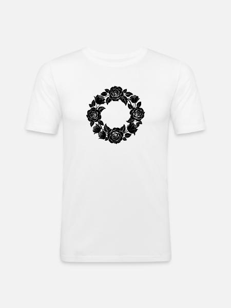 Rose Wreath - Men's Slim Fit T-Shirt - white