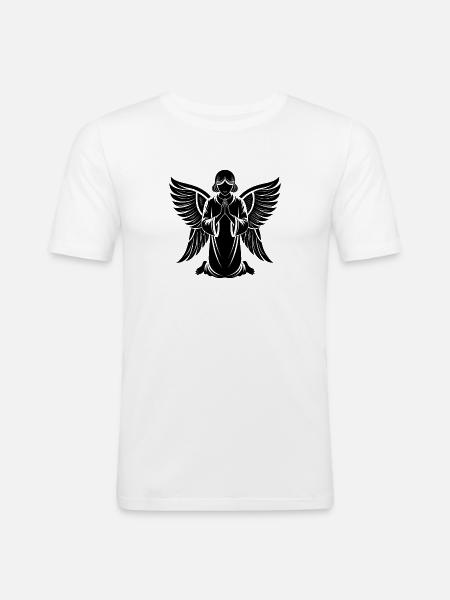 Engel - Männer Slim Fit T-Shirt - Weiß