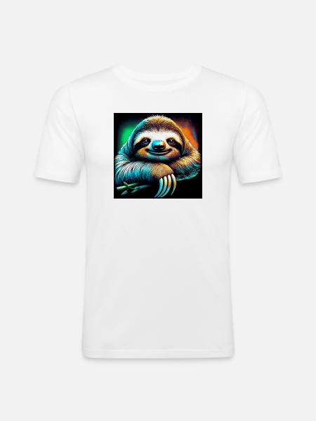 sloth - Men's Slim Fit T-Shirt - white