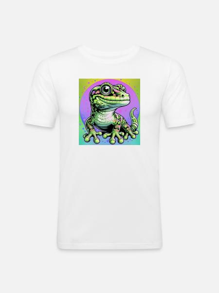 Gecko - Men's Slim Fit T-Shirt - white
