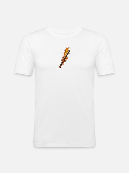Fireblade Flaming Sword - Men's Slim Fit T-Shirt - white