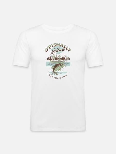 Altersangel-Ruhestand - Männer Slim Fit T-Shirt - Weiß