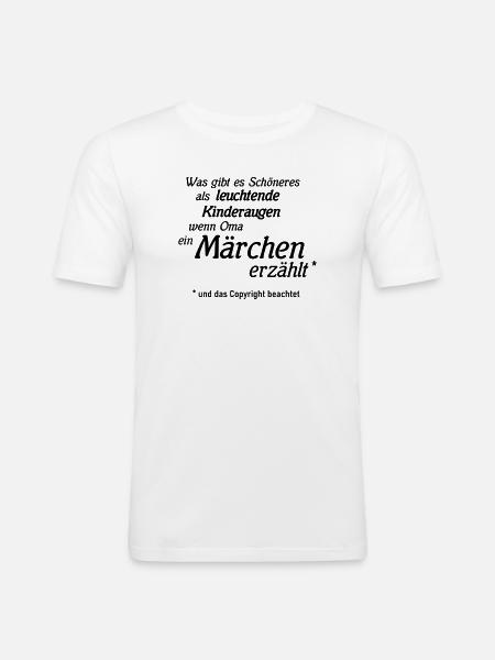 Märchen Copyright - Männer Slim Fit T-Shirt - Weiß