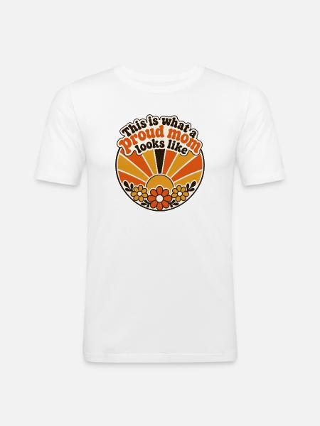 Stolze Mutter - Männer Slim Fit T-Shirt - Weiß