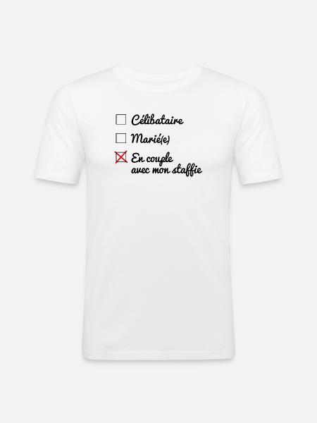 Statut matrimoniale - 047 - T-shirt près du corps Homme - blanc