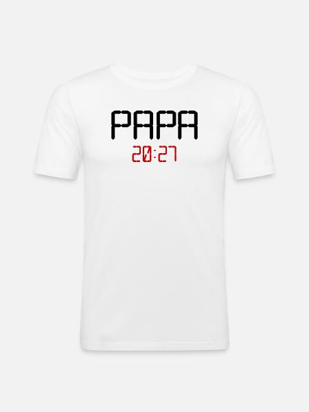 Papa du bébé 2027 - T-shirt près du corps Homme - blanc