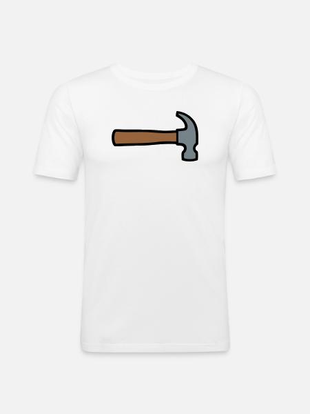 Carpenter's Hammer Tool Icon - Men's Slim Fit T-Shirt - white