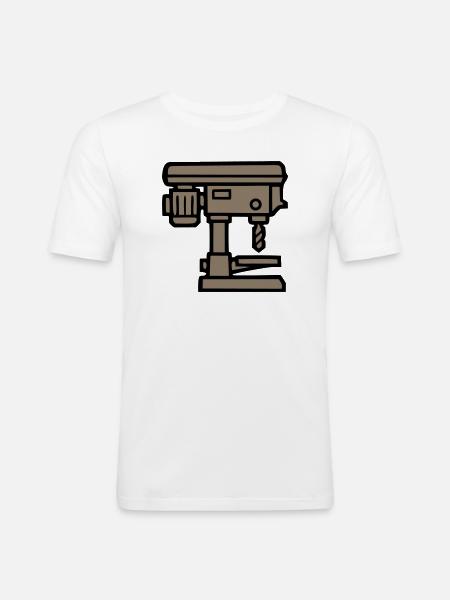 Stand Drill Tool Icon - Men's Slim Fit T-Shirt - white