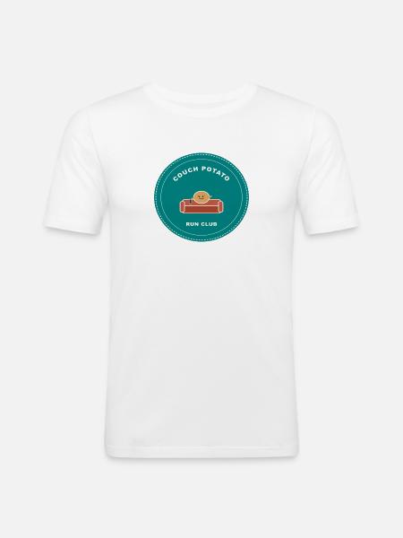 Couch Potato Run Club - Männer Slim Fit T-Shirt - Weiß