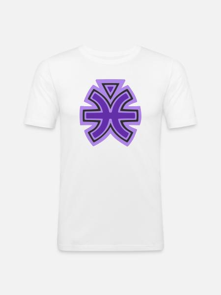 Pisces and Water Tribal Symbol - Men's Slim Fit T-Shirt - white
