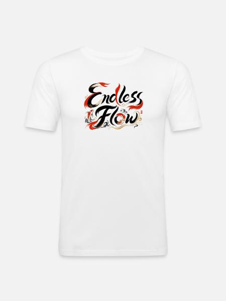 Endless Flow | Japanese Zen Art - Men's Slim Fit T-Shirt - white