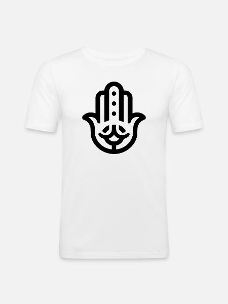hand of Fatma Hamsa - Men's Slim Fit T-Shirt - white