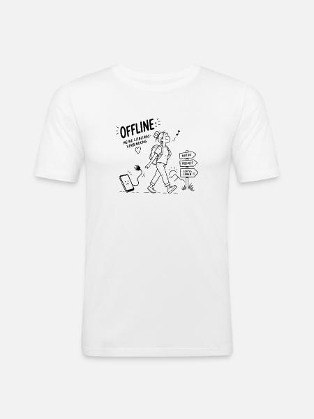 Offline Abenteuer Wanderin Pfadzeichen - Männer Slim Fit T-Shirt - Weiß