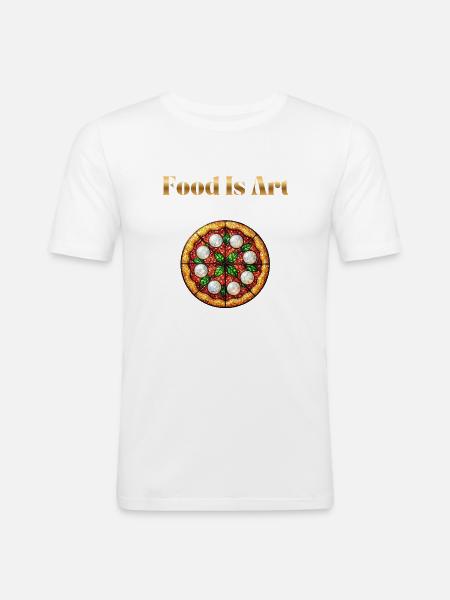 Food Is Art ... Pizza Margherita - Men's Slim Fit T-Shirt - white
