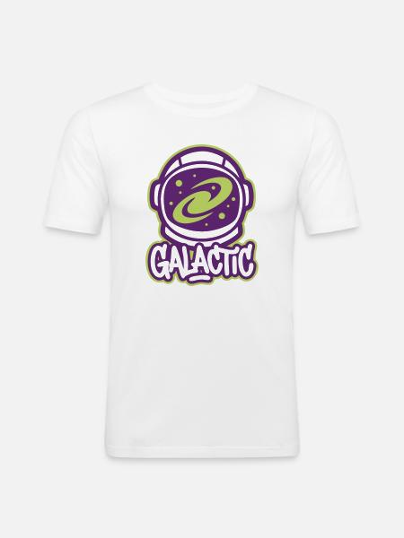 Galactic Astronaut Logo - Men's Slim Fit T-Shirt - white