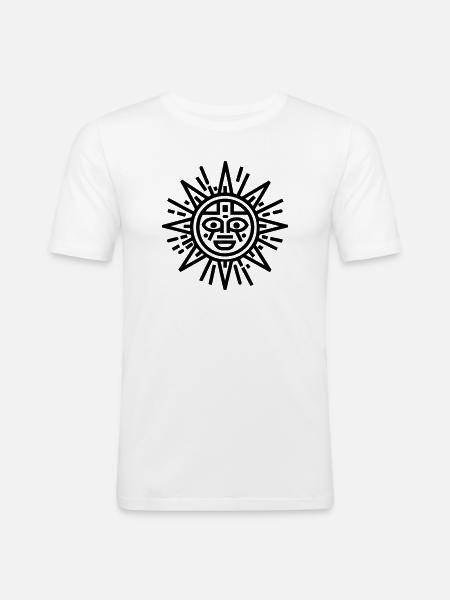 Aztec sun - Men's Slim Fit T-Shirt - white