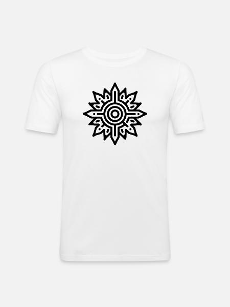 Aztec sun - Men's Slim Fit T-Shirt - white