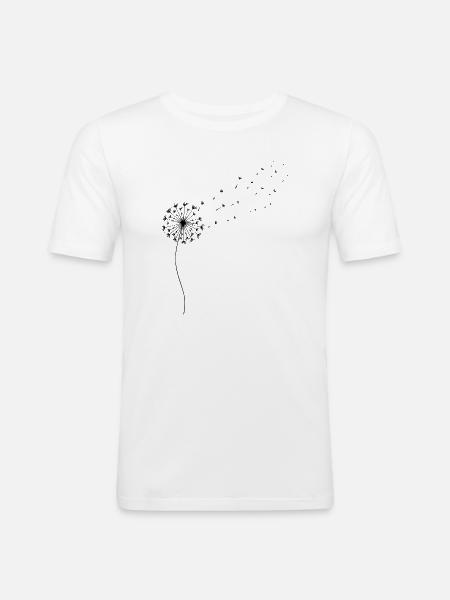 Löwenzahn Pusteblume - Männer Slim Fit T-Shirt - Weiß