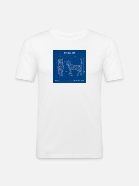 Technical Cats Illustration - Men's Slim Fit T-Shirt - white