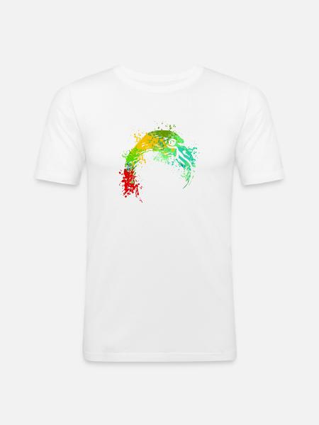 Flamingo Splash Art - Men's Slim Fit T-Shirt - white