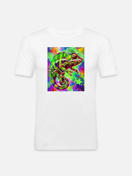 chameleon - Men's Slim Fit T-Shirt - white