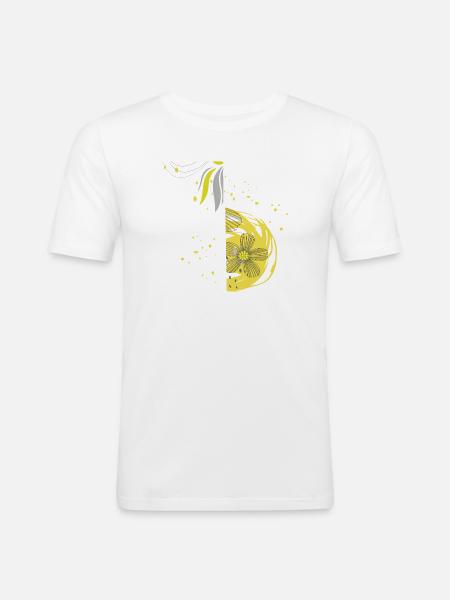 Flower Spiral Ornament - Men's Slim Fit T-Shirt - white
