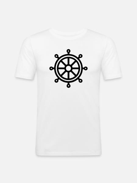gouvernail - T-shirt près du corps Homme - blanc