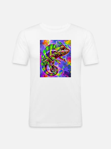 chameleon - Men's Slim Fit T-Shirt - white
